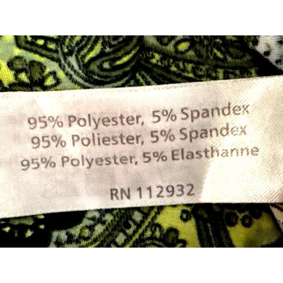 5th Love Large Turquoise Lime Green Black Printed Boho Dress Summer Vacation - Picture 12 of 13